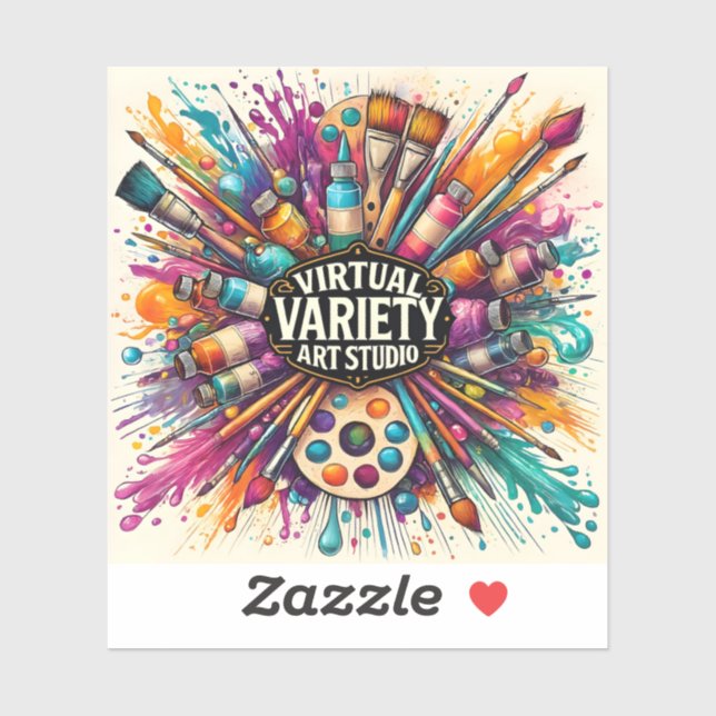 Sticker Studio d'art varié virtuel – éclaboussure de peint (Feuille)