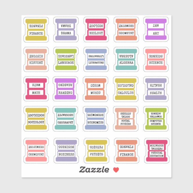 Sticker Study Courses Binder Divider Tab Student Index Tab (Feuille)