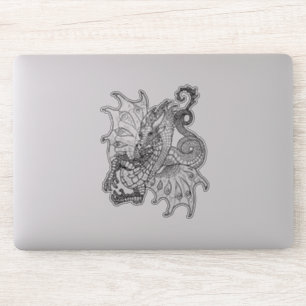 Sticker Style Art Nouveau Dragon