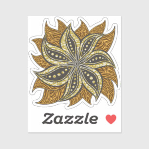Sticker Style Batik Floral Abstrait africain