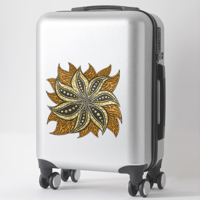 Sticker Style Batik Floral Abstrait africain (Sur valise)