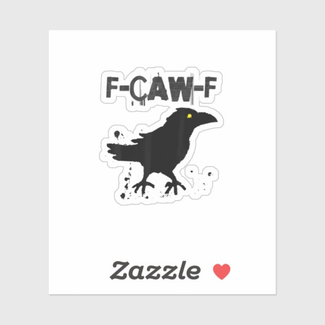 Sticker Style Créatif Humour Corbeau F Café Grunge (Feuille)