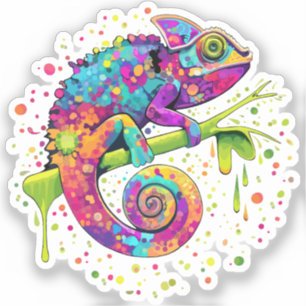 Sticker Style d'aquarelle des teintures Chameleon
