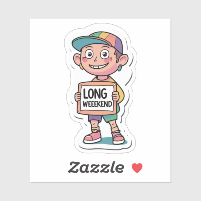 Sticker Style de mème long week-end (Feuille)