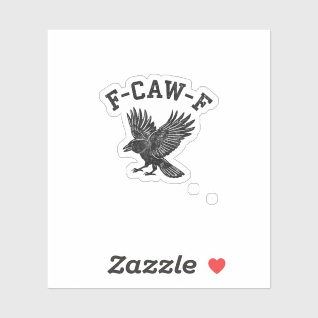 Sticker Style esthétique de corbeau F-Caw-F drôle (Feuille)