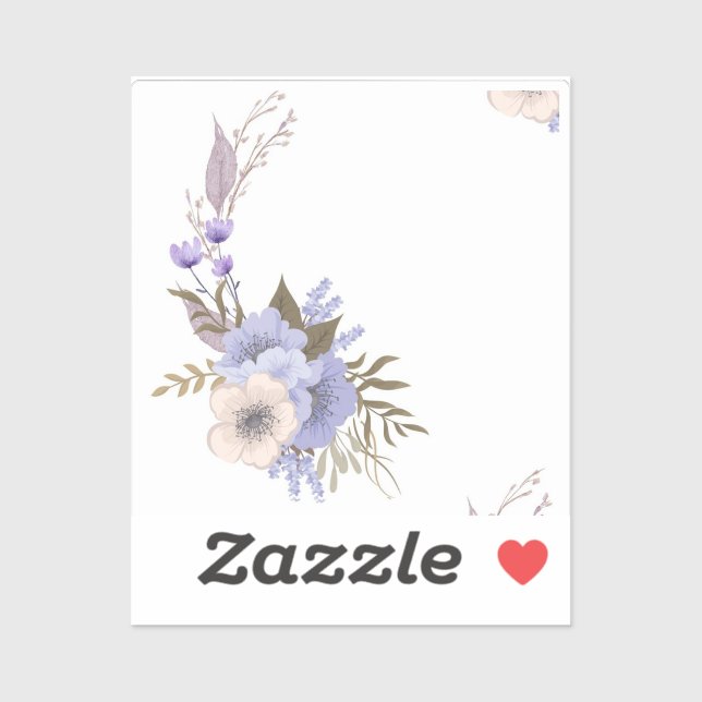 Sticker Style floral de la boutique violette  (Feuille)
