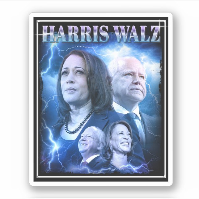 Sticker Style Harris Walz Retro 90s (Devant)