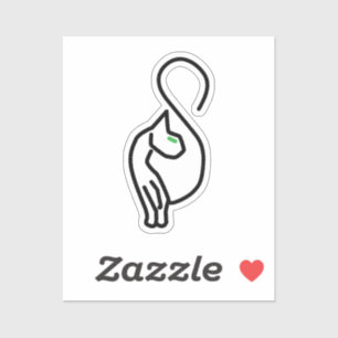 Sticker Style Kitty Cat Outline