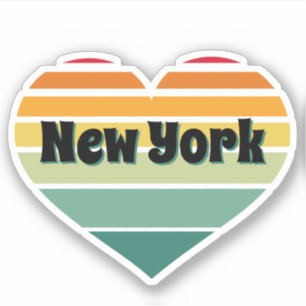 Sticker Style rétro New York Heart