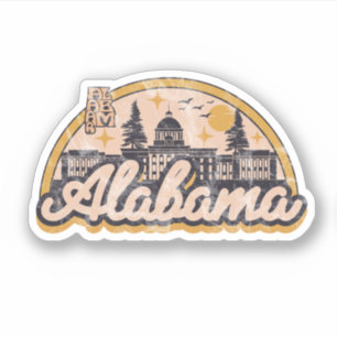 Sticker Style Vintage Alabama