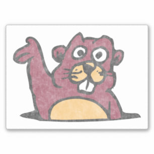 Sticker Style Vintage Gopher désorganisé (blanc)