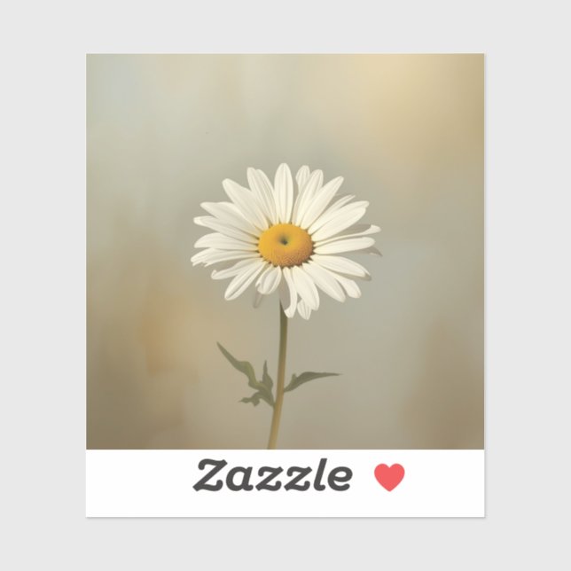 Sticker stylised blooming daisy paintings (Feuille)