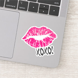 Sticker Stylish rose Kissy Lips avec xoxo