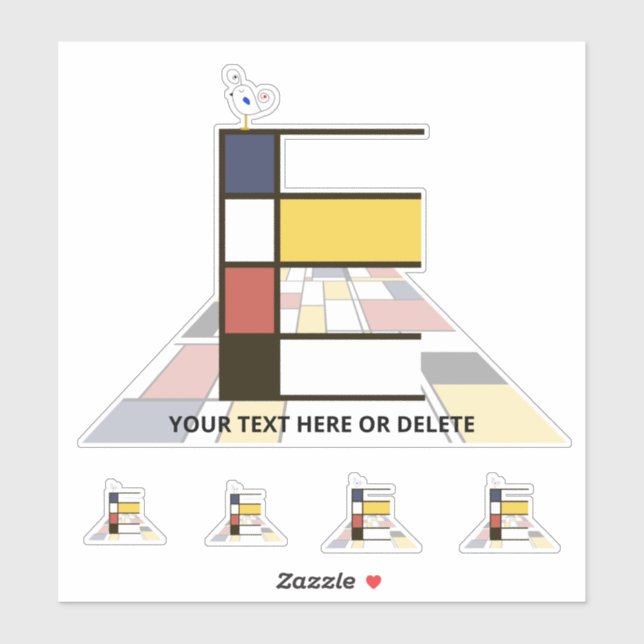 Sticker Sublime néoplasticisme Art Monogramme. Lettre E (Feuille)