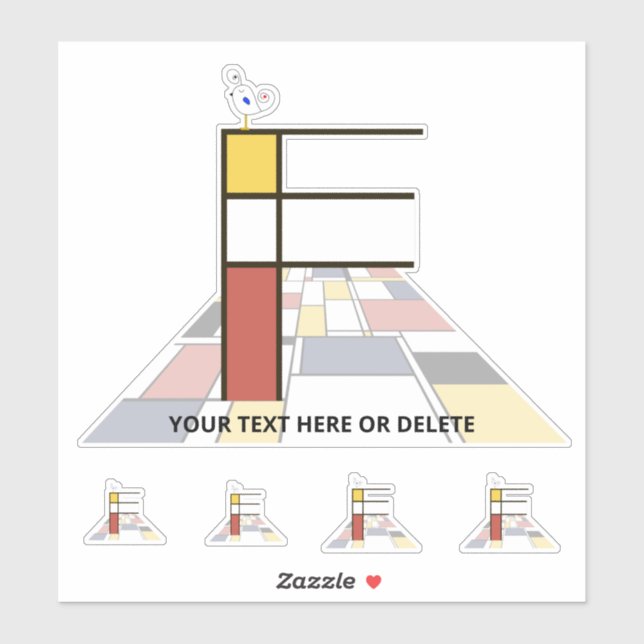 Sticker Sublime néoplasticisme Art Monogramme. Lettre F (Feuille)