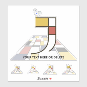 Sticker Sublime néoplasticisme Art Monogramme. Lettre J