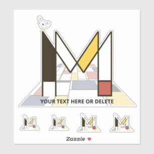 Sticker Sublime néoplasticisme Art Monogramme. Lettre M