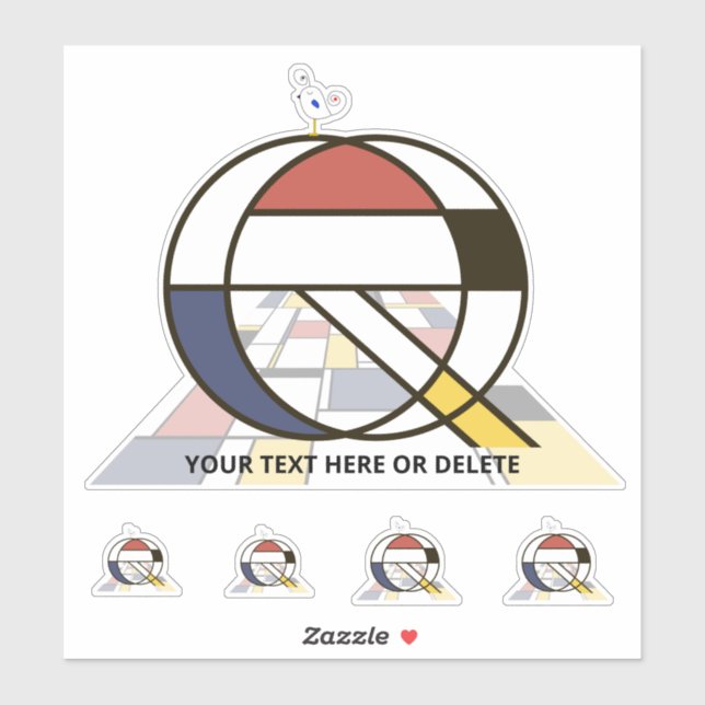 Sticker Sublime néoplasticisme Art Monogramme. Lettre Q (Feuille)