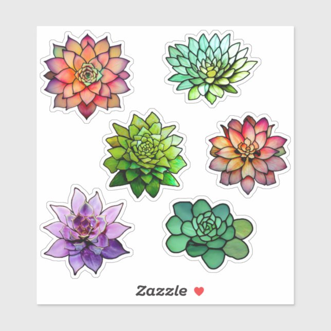 Sticker Succulents en verre tendu (Feuille)