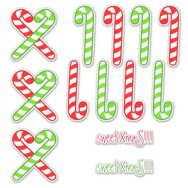Sticker sucre de canne Cool XmaS doux - Coutume rouge et v (Devant)