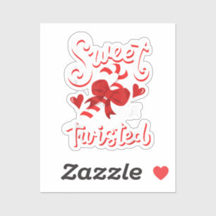 Sticker Sucre de canne de Noël doux mais tordu amusant Noë