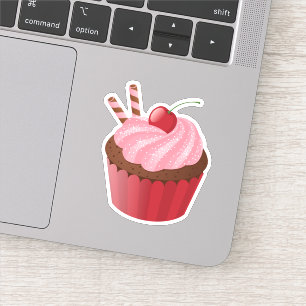 Sticker Sucré délicieux cerise Cupcake