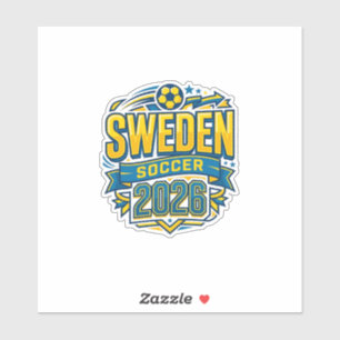 Sticker Suède Football 2026 Football Gras Typographie Pays