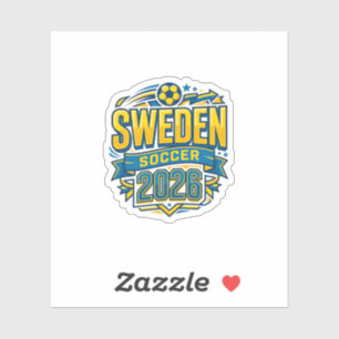 Sticker Suède Football 2026 Football Gras Typographie Pays