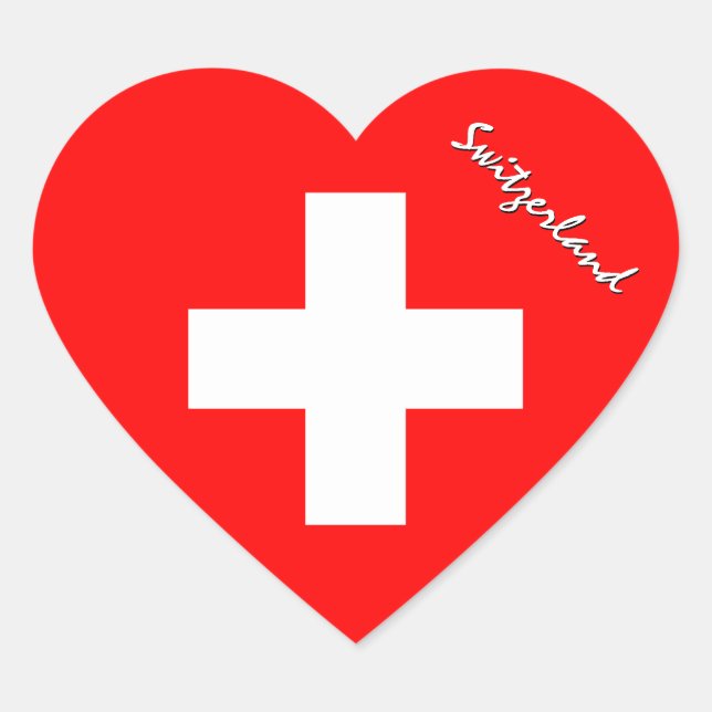 Sticker Suisse, Coeur, Drapeau Suisse patriotique (Devant)