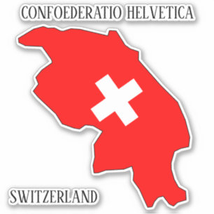 Sticker Suisse Drapeau Charme Carte Patriotique