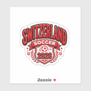 Sticker Suisse Football 2026 Football Gras Pays Typogr