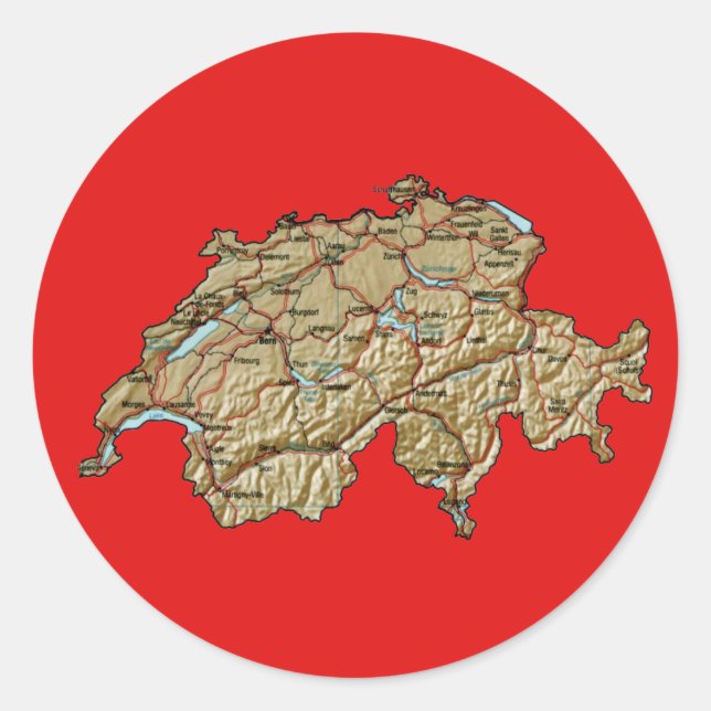 Sticker Suisse Map (Devant)