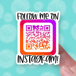 Sticker Suivez-moi sur Instagram Cute QR Code Small Busine