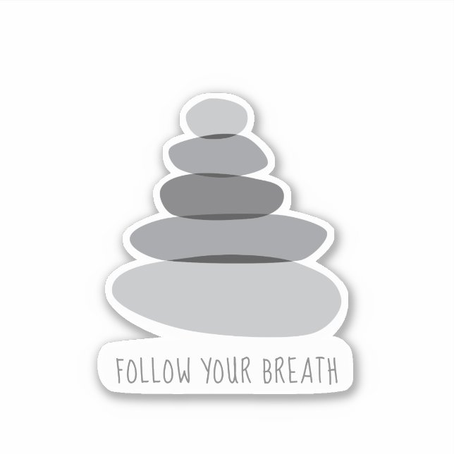Sticker Suivez Votre Respiration Mindfulness Cairn Stones (Devant)