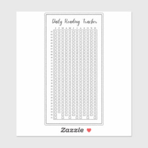 Sticker Suivi quotidien de la lecture Journal de lecture J