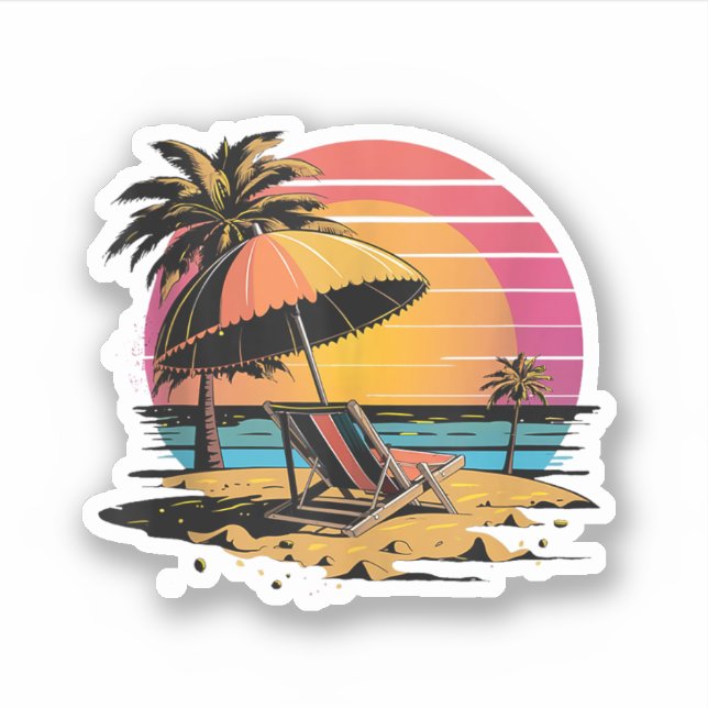 Sticker Summer Vibes Mer, soleil et plage (Devant)