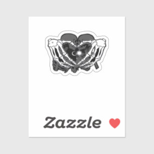 Sticker Sunand~1 - Squelette Mains Coeurs