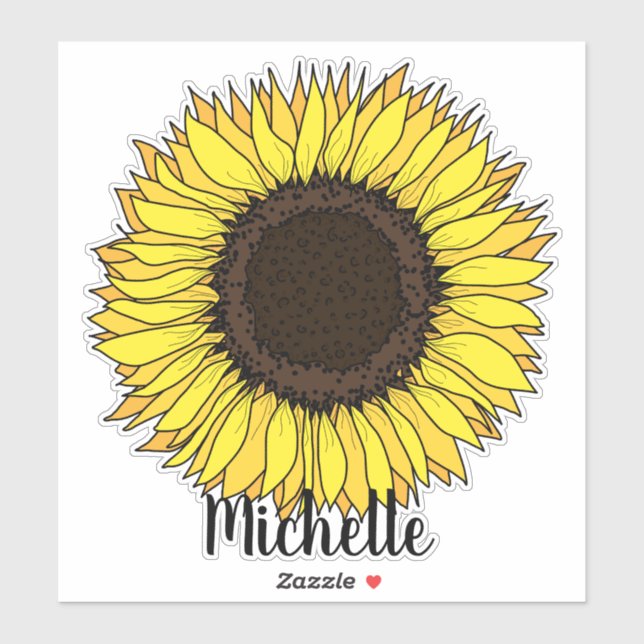 Sticker Sunflower ajoutez votre nom (Feuille)