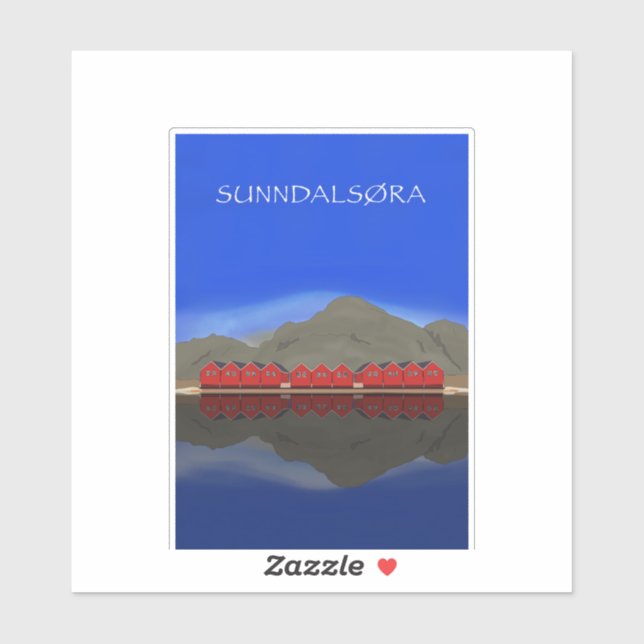 Sticker Sunndalsøra Nordmøre Norvège (Feuille)