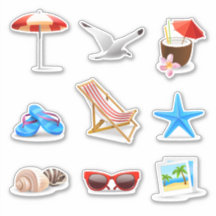 sticker Sunny Beach set