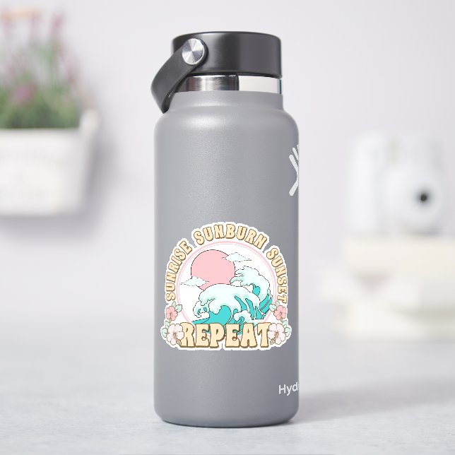 Sticker Sunrise Sunburn Sunset Répétition Retro Boho (HydroFlask)