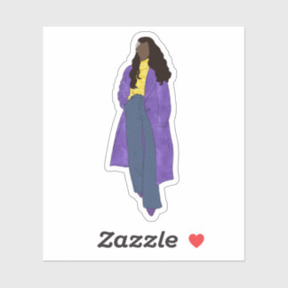 Sticker Sunshine Glory - Art numérique noir fait main