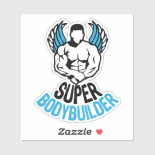 Sticker super bodybuilder 2 musculation aile corps 1