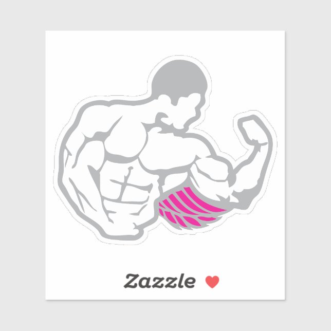 Sticker super bodybuilder musculation aile corps  (Feuille)