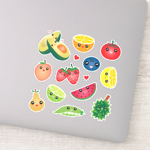 Sticker Super Cute Kawaii Cartoon Fruits Et Végétal Légume