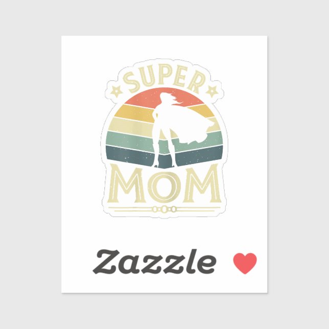 Sticker Super Maman Super Enseignant Super Fatigué Funny (Feuille)