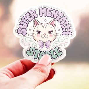 Sticker Super Mental Stable Ironique Chat Vinyl