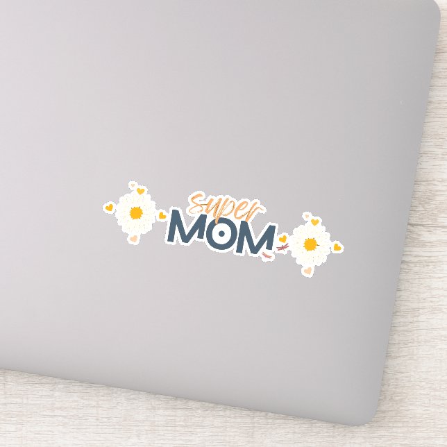 Sticker Super MOM Fleur (Détail)