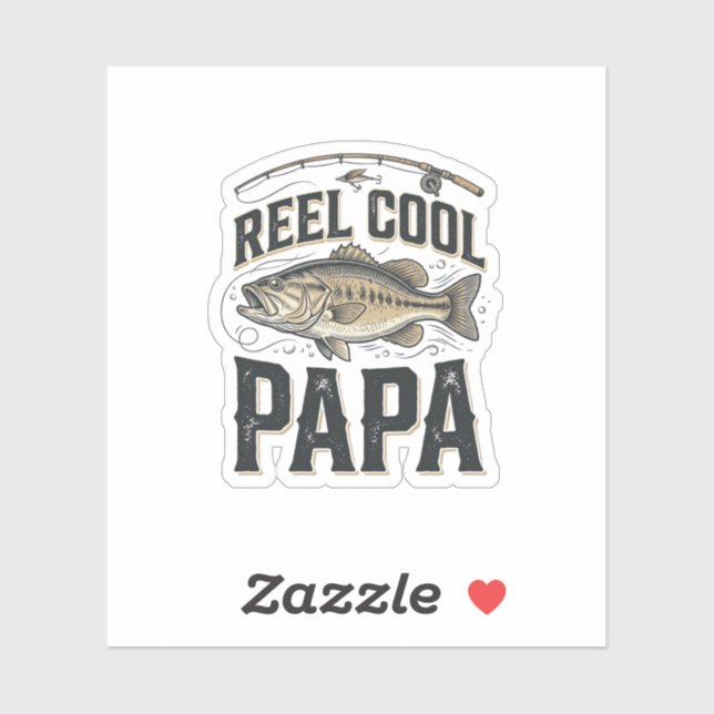 Sticker Super Papa Rétro Design Vectoriel de Pêche_1 (Feuille)