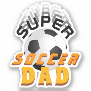 Sticker Super Soccer Papa Football Ball Sports Père